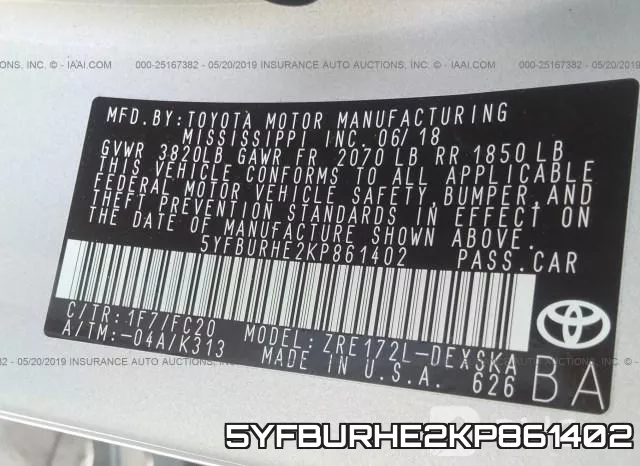 5YFBURHE2KP861402 фото 10