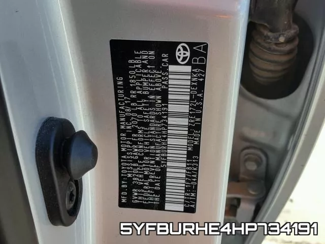 5YFBURHE4HP734191 фото 2