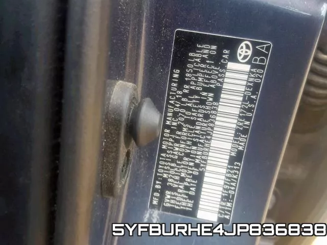 5YFBURHE4JP836838 фото 2