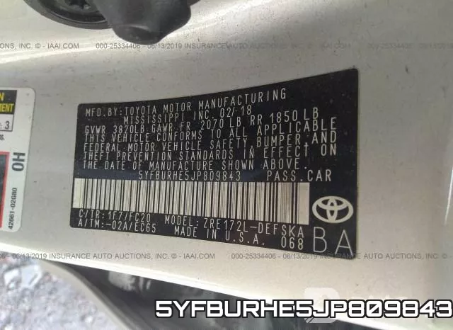 5YFBURHE5JP809843 фото 10