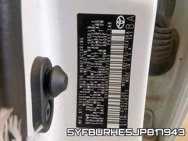 5YFBURHE5JP817943 фото 2