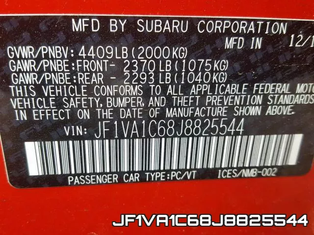 JF1VA1C68J8825544 фото 2