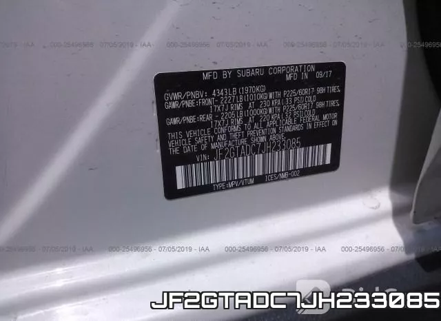JF2GTADC7JH233085 фото 10
