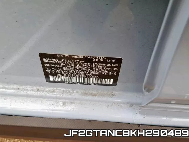 JF2GTANC8KH290489 фото 2