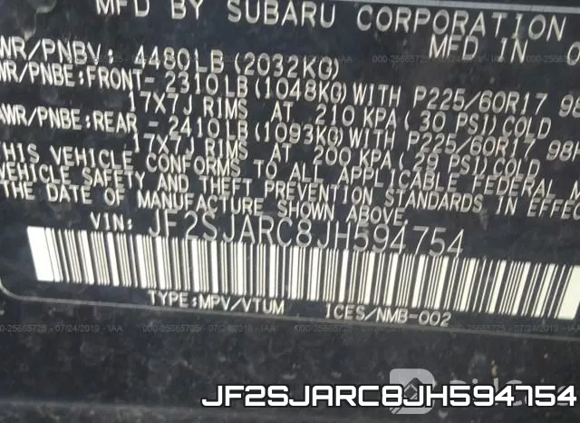 JF2SJARC8JH594754 фото 10