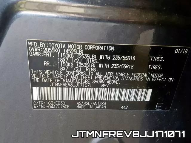 JTMNFREV8JJ171071 фото 2