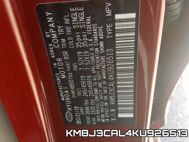 KM8J3CAL4KU926513 фото 2