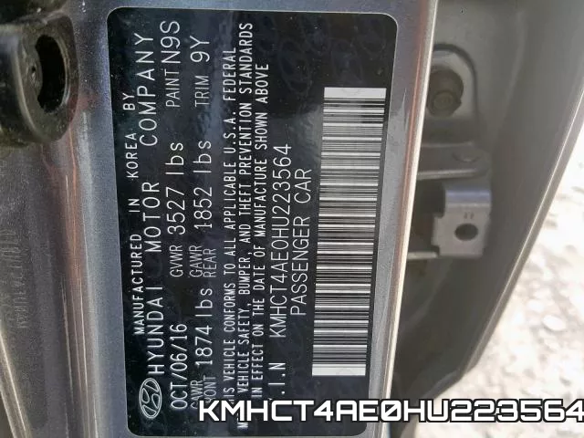 KMHCT4AE0HU223564 фото 2