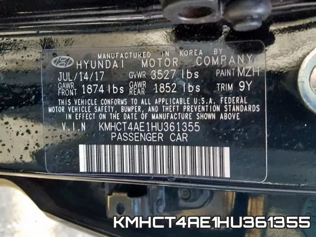 KMHCT4AE1HU361355 фото 2