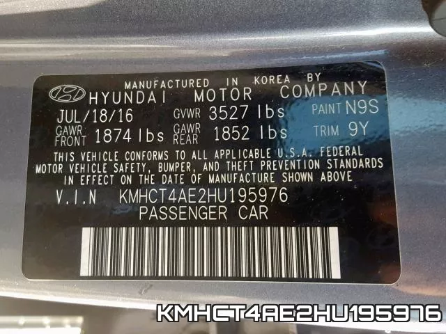 KMHCT4AE2HU195976 фото 2