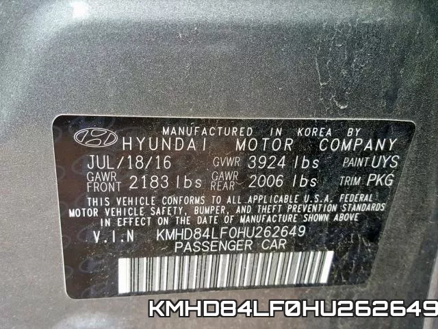 KMHD84LF0HU262649 фото 2