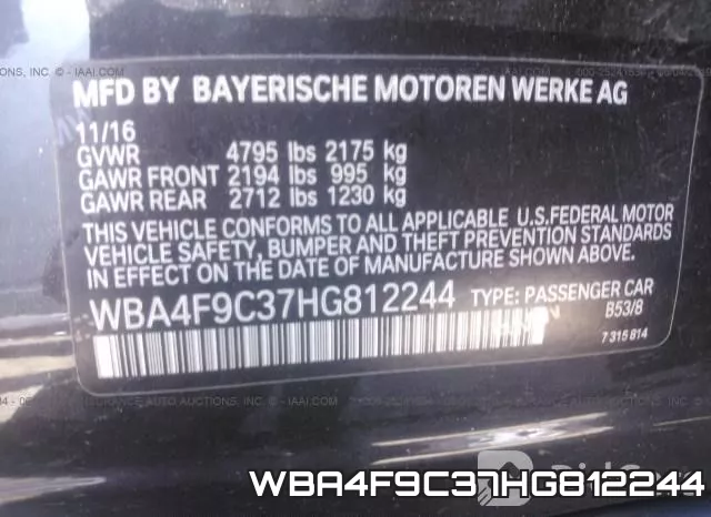 WBA4F9C37HG812244 фото 10