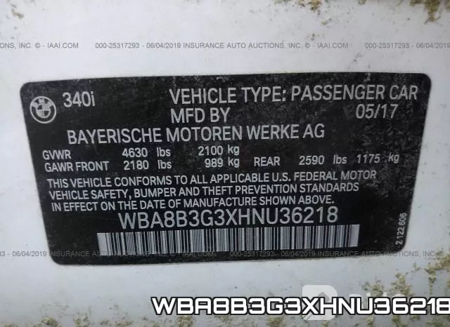 WBA8B3G3XHNU36218 фото 10