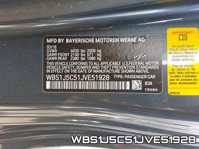 WBS1J5C51JVE51928 фото 2