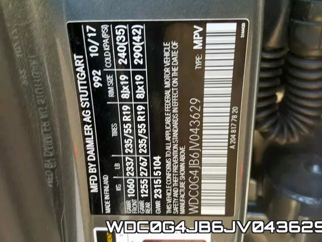 WDC0G4JB6JV043629 фото 2