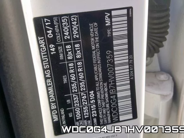 WDC0G4JB7HV007359 фото 2