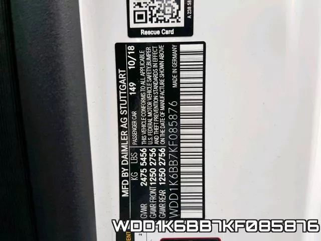 WDD1K6BB7KF085876 фото 2