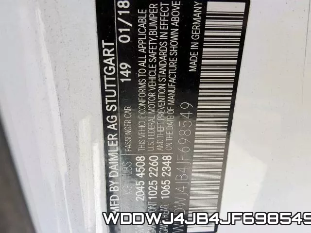 WDDWJ4JB4JF698549 фото 2