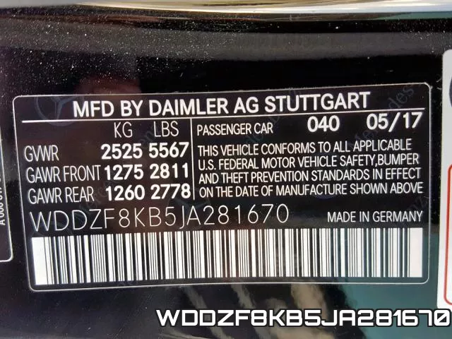 WDDZF8KB5JA281670 фото 2