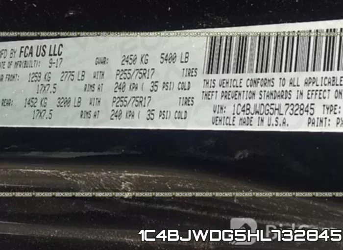 1C4BJWDG5HL732845 фото 10