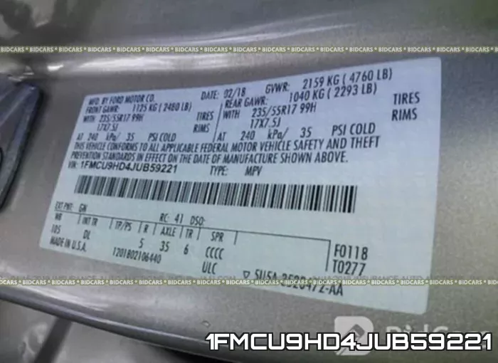 1FMCU9HD4JUB59221 фото 10
