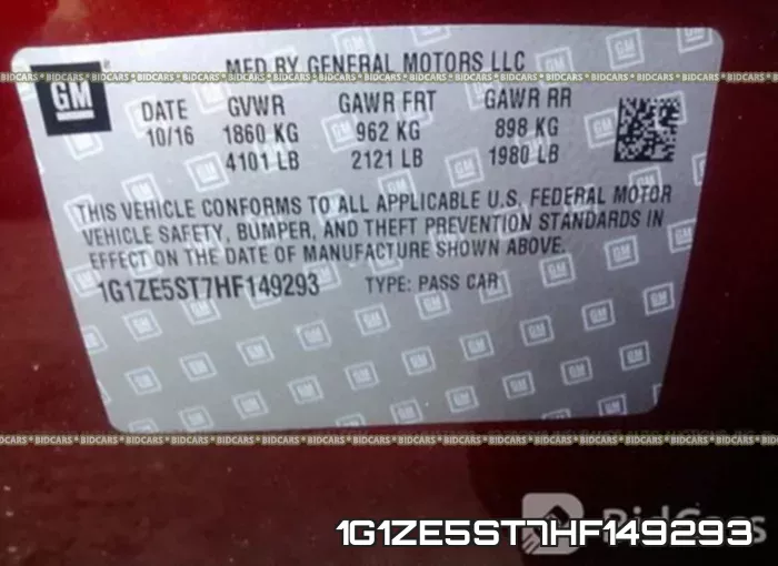 1G1ZE5ST7HF149293 фото 9