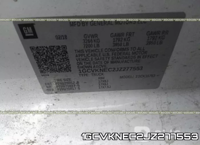 1GCVKNEC2JZ277553 фото 10