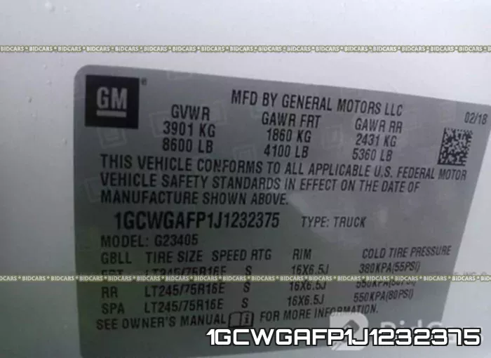 1GCWGAFP1J1232375 фото 10