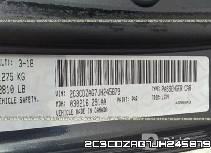 2C3CDZAG7JH245879 фото 10