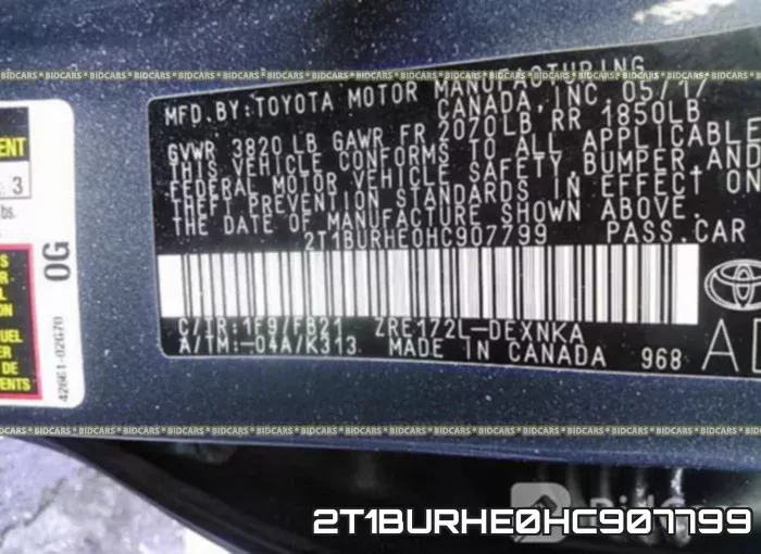 2T1BURHE0HC907799 фото 10