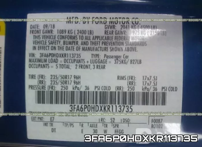 3FA6P0HDXKR113735 фото 10