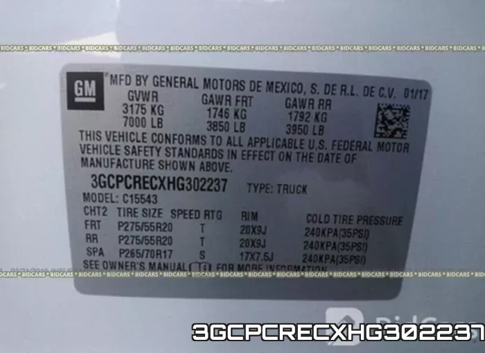3GCPCRECXHG302237 фото 10