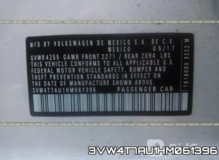 3VW4T7AU1HM061396 фото 10