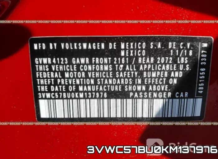 3VWC57BU0KM137976 фото 10