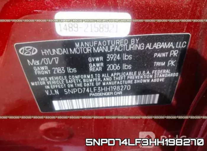 5NPD74LF3HH198270 фото 10