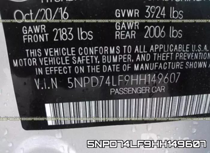 5NPD74LF9HH149607 фото 10
