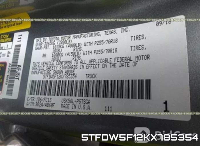5TFDW5F12KX785354 фото 10