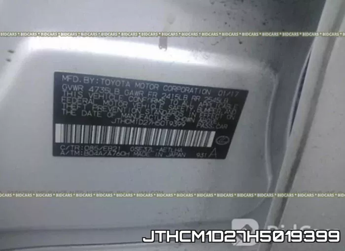 JTHCM1D27H5019399 фото 10