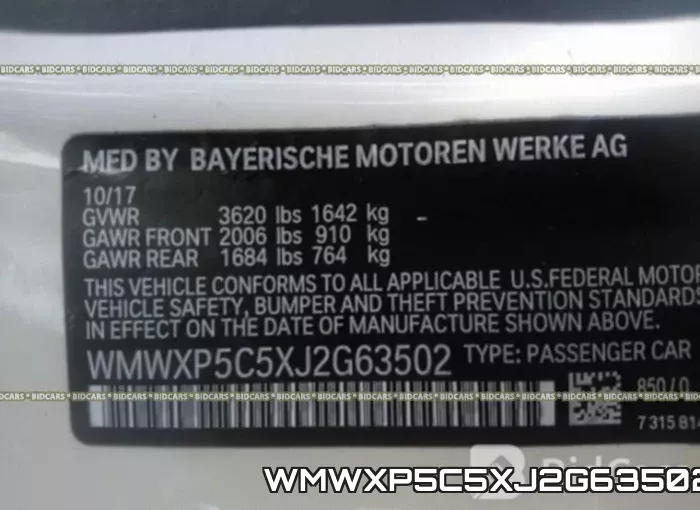 WMWXP5C5XJ2G63502 фото 10
