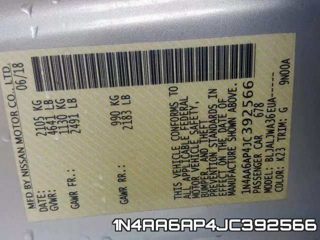 1N4AA6AP4JC392566 фото 2
