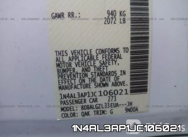1N4AL3AP1JC106021 фото 10