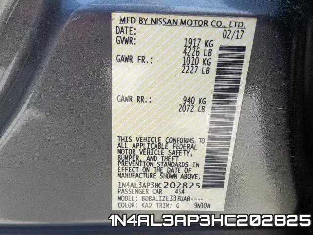 1N4AL3AP3HC202825 фото 2