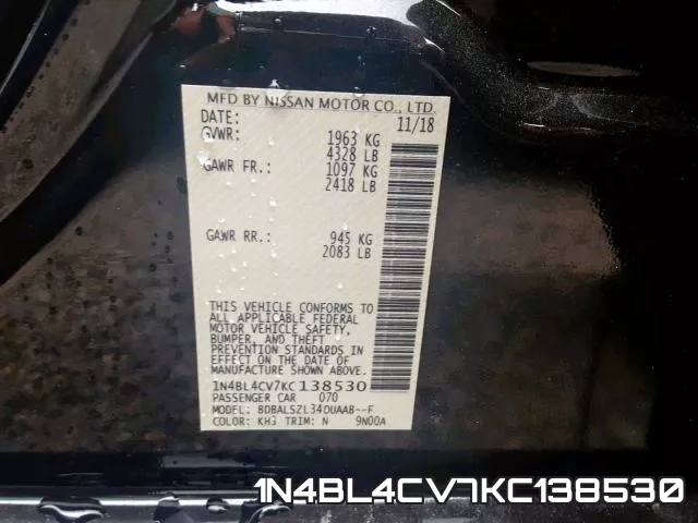 1N4BL4CV7KC138530 фото 2