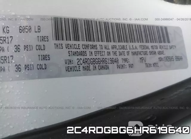 2C4RDGBG6HR619640 фото 10