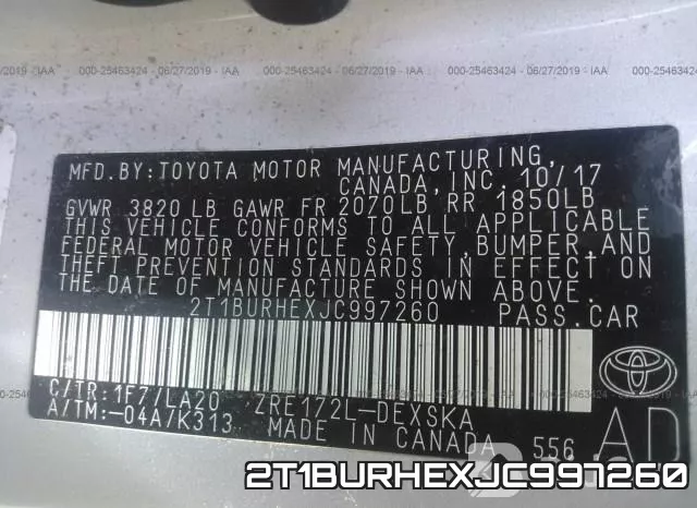 2T1BURHEXJC997260 фото 10