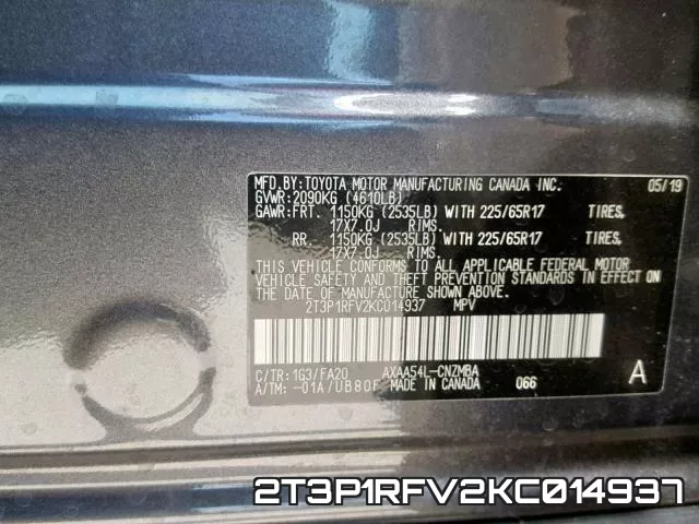 2T3P1RFV2KC014937 фото 2
