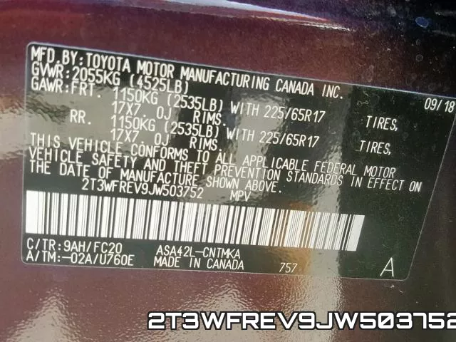2T3WFREV9JW503752 фото 2