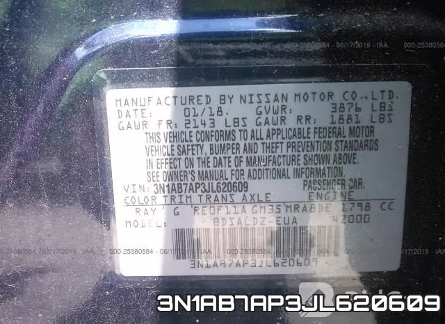 3N1AB7AP3JL620609 фото 10