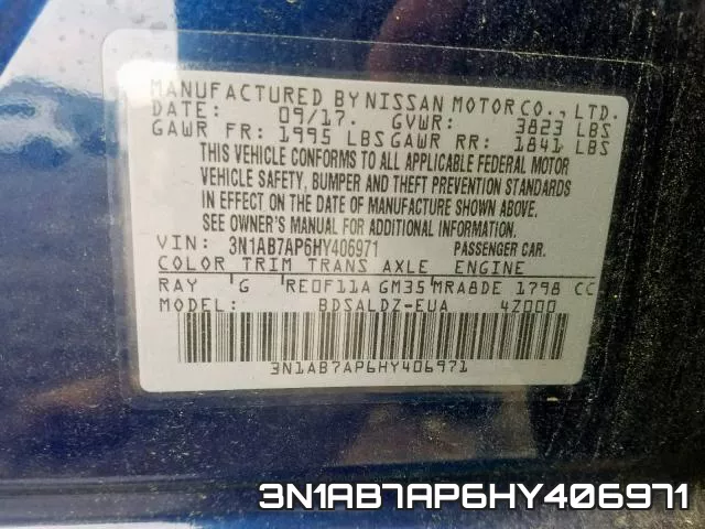 3N1AB7AP6HY406971 фото 2