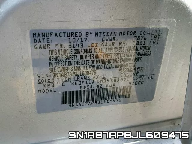 3N1AB7AP8JL609475 фото 2